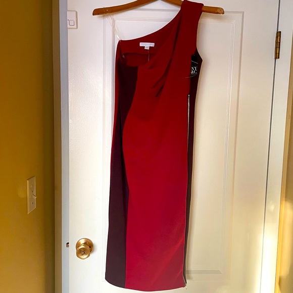 Party Dress One Shoulder Red - Picture 2 of 8